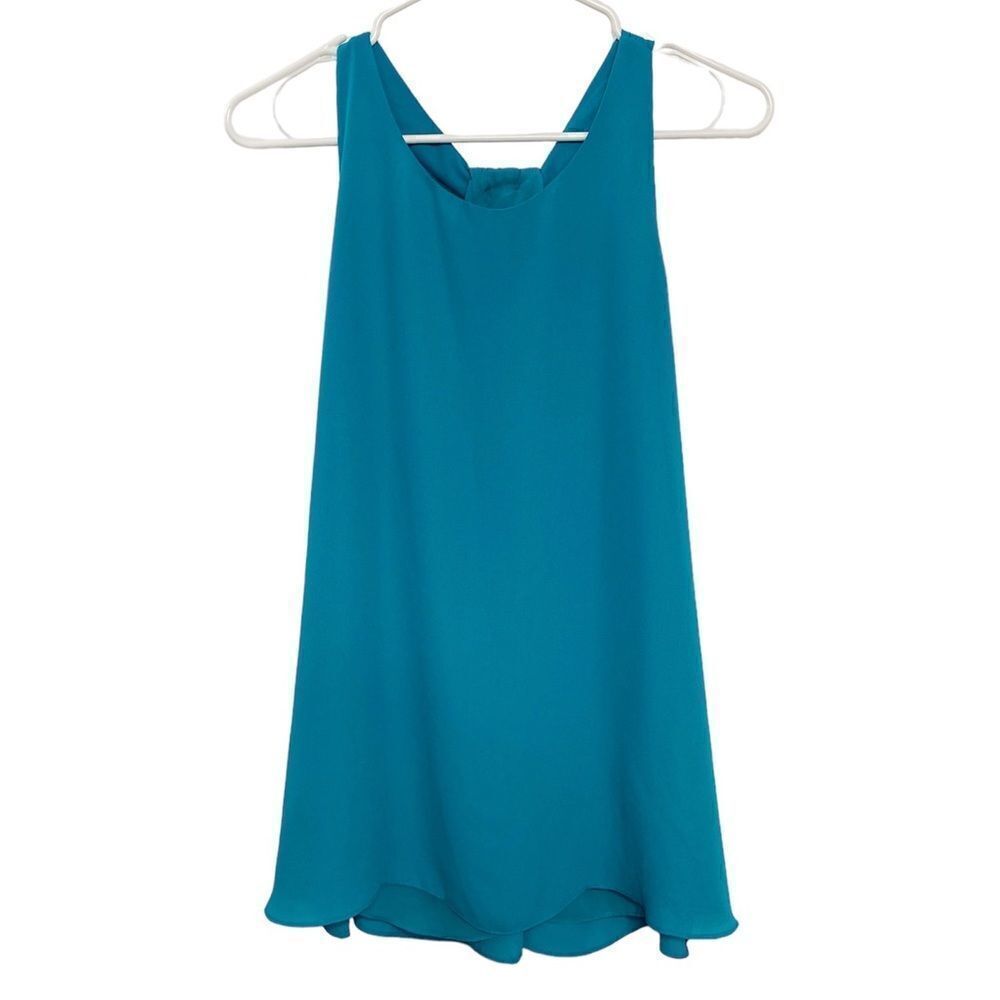 Willi Smith Racerback Keyhole back Tank Blouse Teal Size Medium